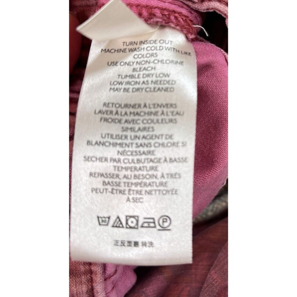 Pilcro NEW womens sleezy indie pattern magenta raw hem drawstring denim pants XS - Picture 8 of 9